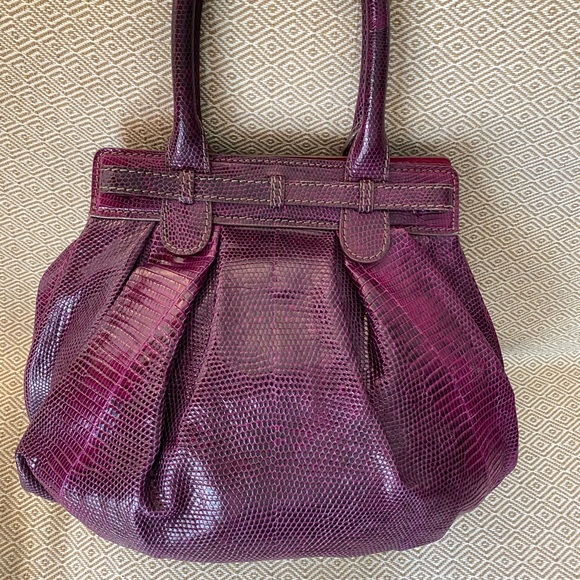 Zagliani | Bags | Zagliani Purple Puffy Python Large Bag Original ...